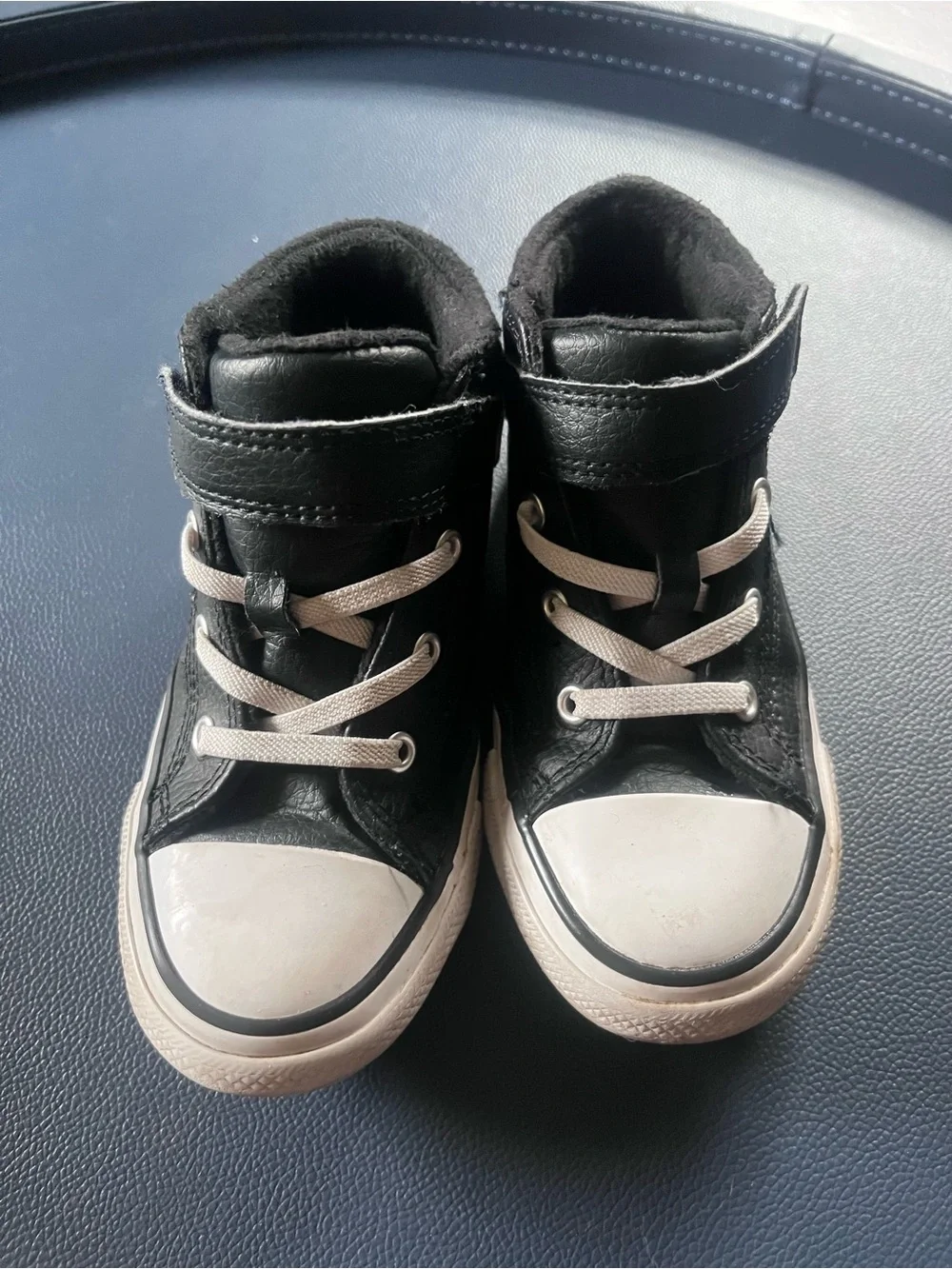 Converse Kids Black High-Top Sneakers with White Toe